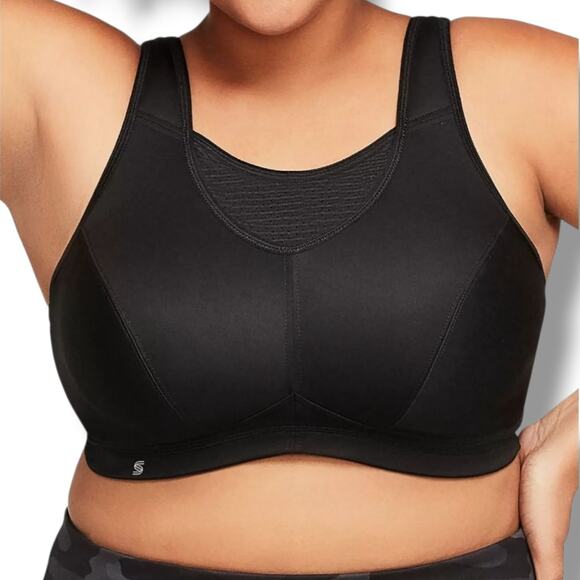 Glamorise Sport Women’s No-Bounce Camisole Elite High Support Sports Bra Black - Picture 7 of 8